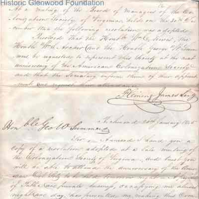Judge George Summers from Fleming James, Jan 20, 1845