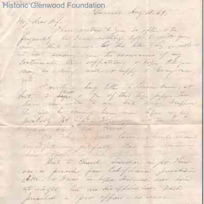 Lucy W. Summers from Lewis Summers, Aug 10, 1869
