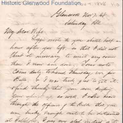 Lucy W. Summers from Lewis Summers, Nov 7, 1868