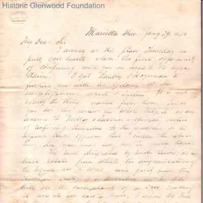 Lewis Summers to unknown recipient, Jan 29, 1870