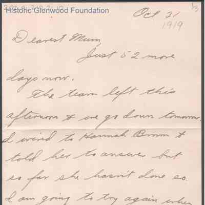 Elizabeth S. Quarrier from Alexander W. Quarrier, Oct 31, 1919