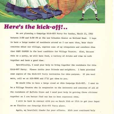 Glover Election Pamphlet 1983