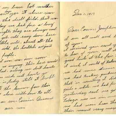 WWI Letter, Dec. 1, 1917