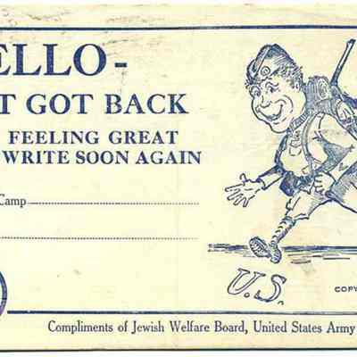 WWI Postcard, May 22, 1919