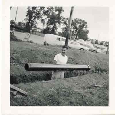 Laying Pipe for Emmerich Park Building, C. 1968