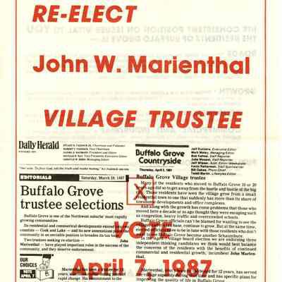 John W. Marienthal Village Trustee C. 1987