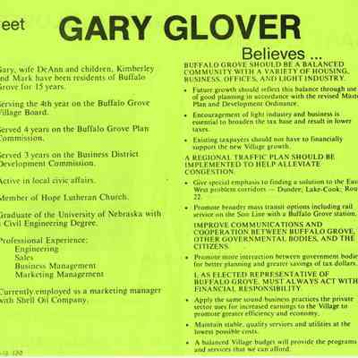 Glover Election Pamphlet 1987