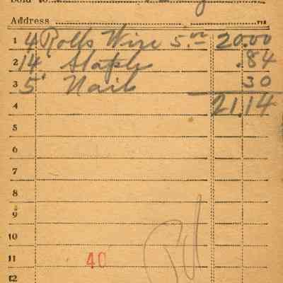 Firnbach and Raupp Receipt 1919