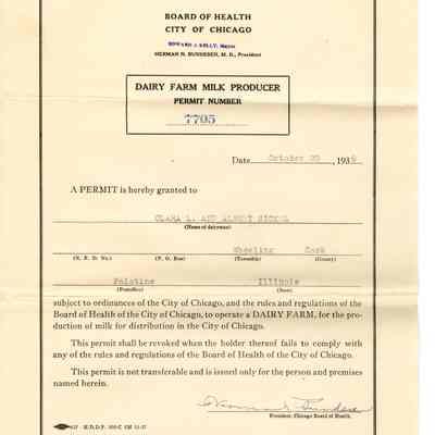 Dairy Farm Permit
