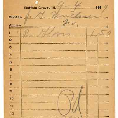 Firnbach and Raupp Receipt 1919
