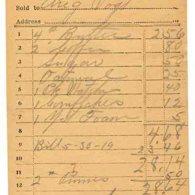 Firnbach and Raupp Receipt 1919