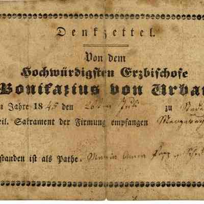 German First Communion Certificate