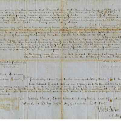 Handwritten Deed 11/15/1853