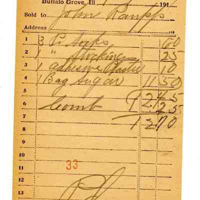 Firnbach and Raupp Receipt 1919