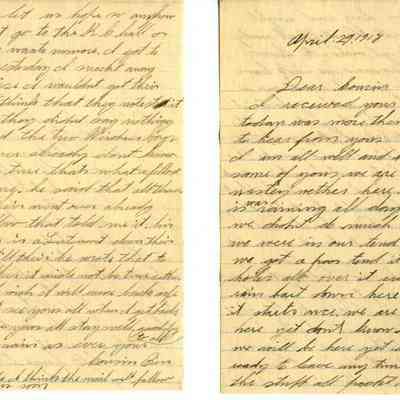 WWI Letter, April 29, 1918