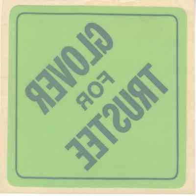 Glover Election Sticker 1980s
