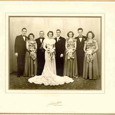 Wedding Party Portrait, Robert Firnbach and Dorothy Brehm, 1949