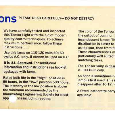 Tensor Desk Lamp Instructions