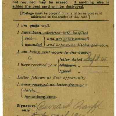 Field Service postcard