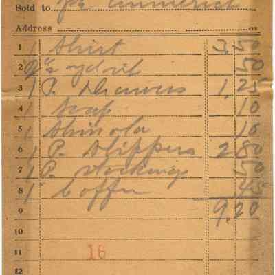 Receipt, 1920