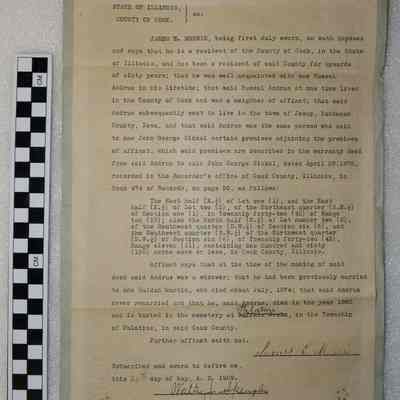 Affidavit, 1909.