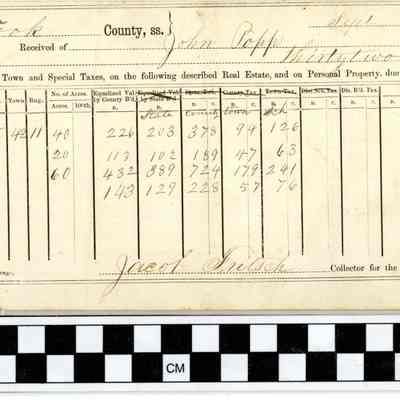 John Popp Illinois Taxes Receipt 1871