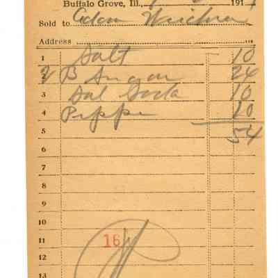 Firnbach and Raupp Receipt 1919