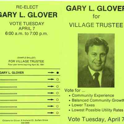 Gary L. Glover for Village Trustee 1987