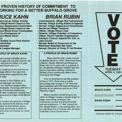 Kahn and Rubin Election Pamphlet 1991