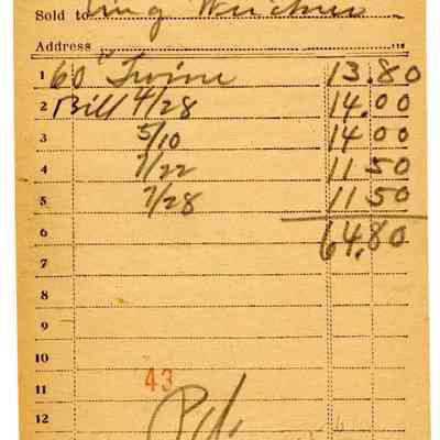 Firnbach and Raupp Receipt 1919