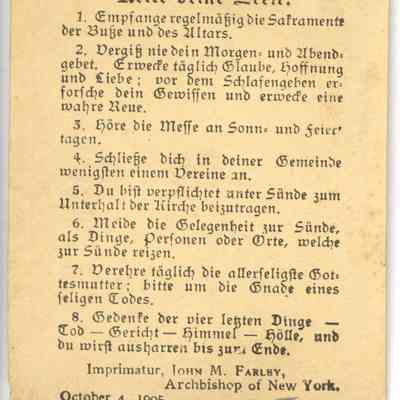 John P. Marke Funeral Card