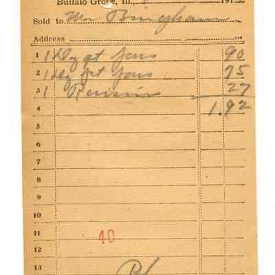 Firnbach and Raupp Receipt 1919