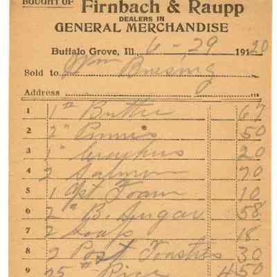 Receipt, 1920
