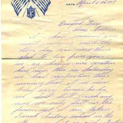 WWI Letter, April 23, 1919