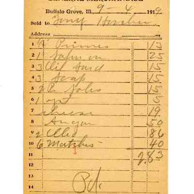 Firnbach and Raupp Receipt 1919