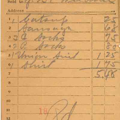 Receipt, 1920