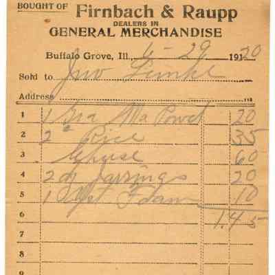 Receipt, 1920