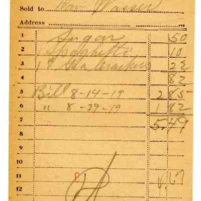 Firnbach and Raupp Receipt 1919