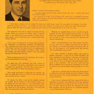 Pamphlet for Al Frank, 1961
