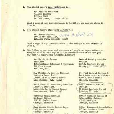 Violations and Defects Reporting Home Info 1968