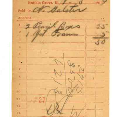 Firnbach and Raupp Receipt 1919