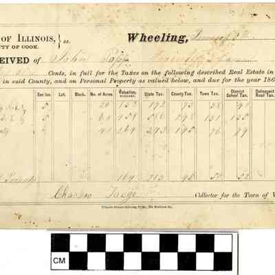 John Popp Taxes Receipt 1869