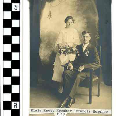 Elsie Knopp and Francis Horcher wedding portrait