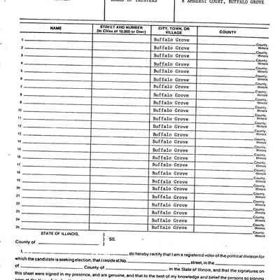 Glover Candidate Petition 1983