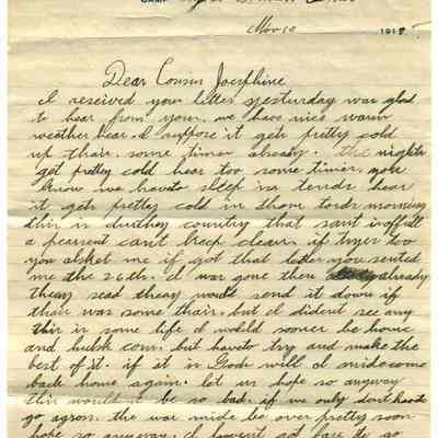WWI Letter, Nov. 10, 1917