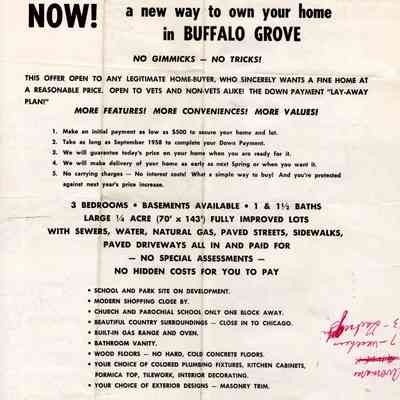 Pamphlet for Buffalo Grove Home Builders