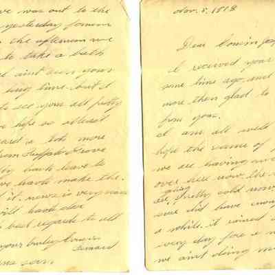 WWI Letter, Nov. 5 1918