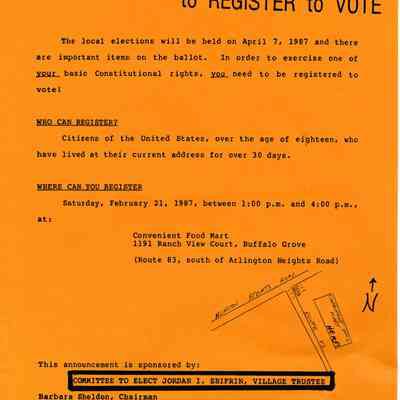 Register to Vote Pamphlet 1987