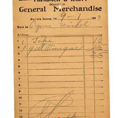 Firnbach and Raupp Receipt 1919