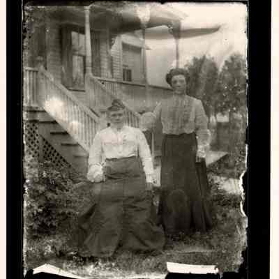 Two Woman Outside House (Schmidt House?)